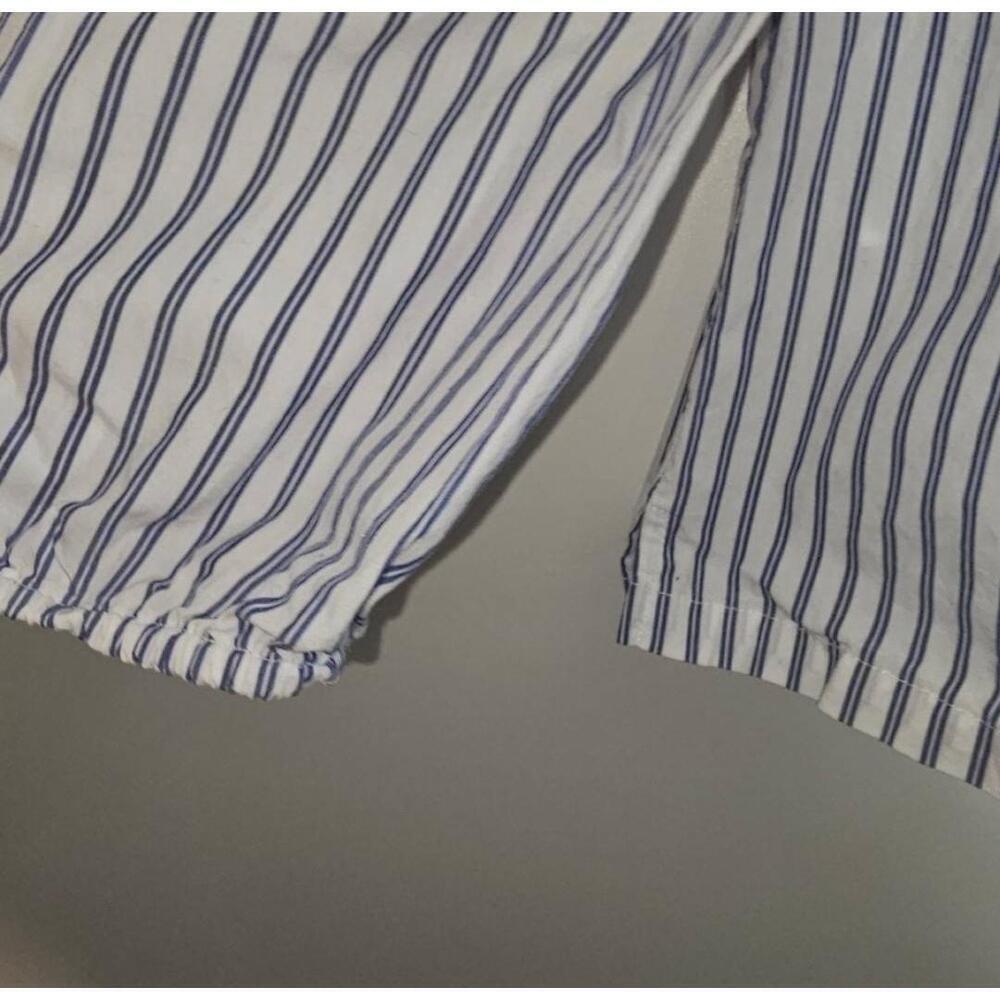 J.Crew Blue White Striped Ruffled One-Shoulder Top Size 12 - Picture 6 of 9